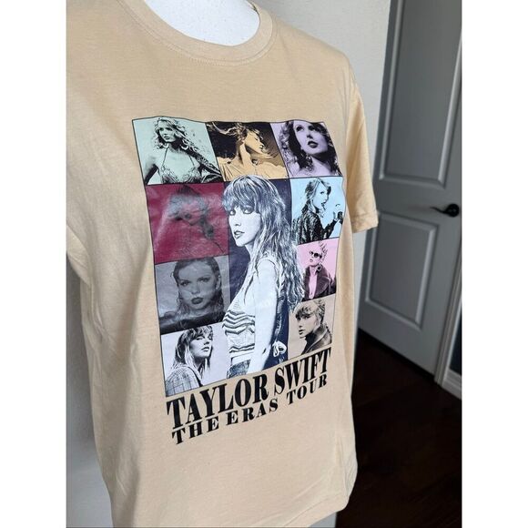 Taylor Swift Official Merch Eras Tour Cream Beige Medium T Shirt - Picture 7 of 10